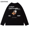 Men Long Sleeve T-Shirt Streetwear Hip Hop Letter Print Casual Cotton Loose Tshirt 2023 Women Autumn Harajuku Shirts Top