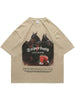 Men Oversized Tshirt Streetwear Hip Hop Animal Doberman Letter Print Short Sleeve T-Shirts 2023 Harajuku Casual Cotton Loose Top