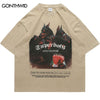 Men Oversized Tshirt Streetwear Hip Hop Animal Doberman Letter Print Short Sleeve T-Shirts 2023 Harajuku Casual Cotton Loose Top