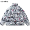 Men Reversible Jacket Parka 2023 Winter Thick Warm Oversized Coat Hip Hop Tiger Print Jackets Streetwear Casual Outdoor