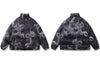 Men Reversible Jacket Parka Streetwear Winter Hip Hop Snake Print Punk Gothic Thick Warm Puffer Coats Harajuku Oversized Outdoor
