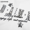 Men Streetwear T-Shirt Hip Hop Embroidery Letter Flame Long Sleeve Shirts 2023 Autumn Harajuku Casual Loose Cotton Tshirt Unisex