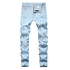 Men Stylish Ripped Jeans Pants Biker Slim Straight Hip Hop Frayed Denim Trousers Skinny Jeans