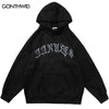 Men Suede Hoodie Sweatshirt Vintage Foam Letter Print Pullover Streetwear 2023 Harajuku Casual Punk Gothic Loose Hooded