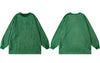 Men Suede Sweatshirt Streetwear Embroidery Letter Star Pullover Hip Hop Harajuku Loose Street Wear Couple Brown Green