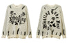 Men Sweater Y2K Grunge Vintage Ripped Destroyed Hole Jumpers Hip Hop Casual Knitted Flower Punk Gothic Loose Pullover Streetwear