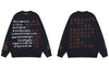 Men Sweater Y2K Streetwear Hip Hop Knitted Chinese Character Letter Pullover Autumn Harajuku Casual Loose Jumper Sweater