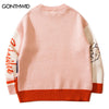 Men Sweaters Jumpers Harajuku Knitted Cute Rabbit Sweater Hip Hop Casual Loose Pullover Sweater 2023 Autumn Korean Streetwear