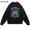 Men Sweatshirt Hoodie Harajuku Butterfly Graphic Print Tie Dye Gradient Sweatshirt Streetwear 2023 Hip Hop Casual Hoodie