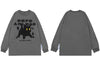 Men T Shirt Streetwear Hip Hop Funny Cat Print Long Sleeve Tshirt Streetwear 2023 Harajuku Casual Cotton Loose Shirts