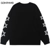 Men T-Shirt Streetwear Hip Hop Goat Print Long Sleeve Cotton Oversized Shirts 2023 Autumn Harajuku Casual Loose Punk Goth Tshirt