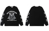 Men T-Shirt Streetwear Hip Hop Goat Print Long Sleeve Cotton Oversized Shirts 2023 Autumn Harajuku Casual Loose Punk Goth Tshirt