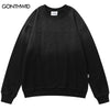 Men Vintage Gradient Sweatshirt Hoodie Hip Hop Embroidery Letter Crewneck Sweatshirt 2023 Harajuku Casual Loose Pullover