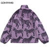 Men Winter Parkas Jacket Streetwear Hip Hop Zebra Print Fluffy Fuzzy Thicken Warm Coat 2023 Autumn Harajuku Casual Loose