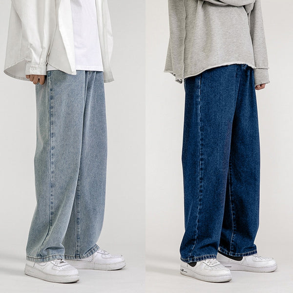 Men's Jeans Loose Straight Casual Wide Leg Pants Cowboy Mans Streetwear Korean Hip Hop Trousers  Spring Summer jeans