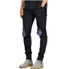 Men's Ripped Studded Knee Stretch Skinny Casual Distressed Hip Hop Men Jeans