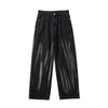 Men's Tie-dye Wide-leg Jeans Autumn Winter Straight Jean Pants Black/Blue Unisex Loose Casual Pants Denim Trousers 2XL-S