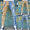 Men's jeans 2022 high street straight overalls men's oversized hip-hop yellow blue denim trousers men's casual jeans