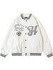 Mens Baseball Jacket Streetwear Embroidery Skull Letter Faux Leather Varsity Bomber Jacket 2023 Harajuku Casual Coats