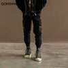 Mens Cargo Pants Streetwear Hip Hop Multi Zipper Pocket Harem Jogger Tactical Pants Casual Loose Baggy Track Trousers