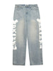 Mens Denim Jeans Streetwear Hip Hop Embroidery Letter Baggy Straight Jean Pants Harajuku Summer Casual Loose Trousers Blue Male