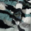 Mens Faux Fur Coat Streetwear Y2K Hip Hop Tie Dye Stripes Zip Up Fluffy Fleece Jackets 2023 Harajuku Casual Plush Jacket