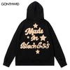 Mens Harajuku Hoodie Sweatshirt Hip Hop Foam Letter Print Hooded Streetwear Casual Punk Gothic Pullover Hoodies Clothing