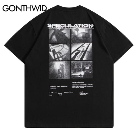 Mens Hip Hop T Shirts Streetwear Harajuku Vintage Graphic Print Cotton Tee 2023 Summer Casual Loose Short Sleeve Tshirts