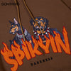 Mens Hoodie Sweatshirt Streetwear Hip Hop Embroidery Doberman Dog Flame Letter Oversized Hooded Harajuku Cotton Loose Pullover