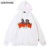 Mens Hoodie Sweatshirt Streetwear Hip Hop Embroidery Doberman Dog Flame Letter Oversized Hooded Harajuku Cotton Loose Pullover