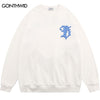 Mens Hoodie Sweatshirts Streetwear Hip Hop Foam Letter Print Pullover Harajuku Casual Cotton Punk Gothic Sweatshirt