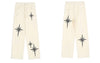 Mens Jeans Pants Streetwear Hip Hop Vintage Embroidered Star Baggy Denim Pants 2023 Harajuku Causal High Waist Trousers Black