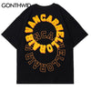 Mens Tshirt Streetwear Hip Hop Embroidery Letters Cotton Loose T-Shirt 2023 Harajuku Short Sleeve Tee Shirts Summer Top