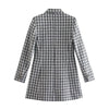 Merodi Women Autumn Double Breasted Za Thick Jackets Chic Lady Stylish Plaid Print Slim Blazers Girls Woolen Outwear