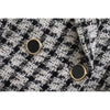 Merodi Women Autumn Double Breasted Za Thick Jackets Chic Lady Stylish Plaid Print Slim Blazers Girls Woolen Outwear