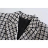 Merodi Women Autumn Double Breasted Za Thick Jackets Chic Lady Stylish Plaid Print Slim Blazers Girls Woolen Outwear