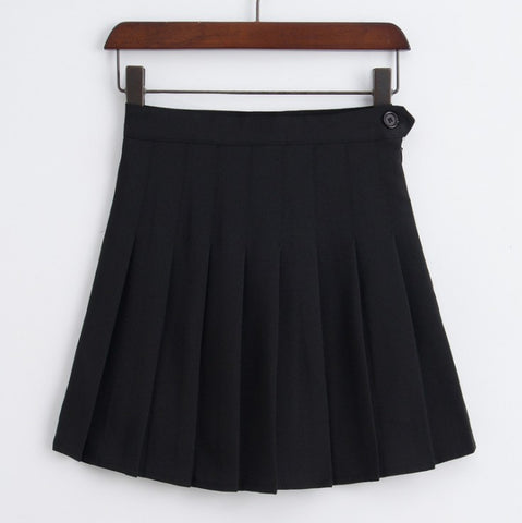 Pretty New Fashion Women Skirt High Waisted Solid Mini Skirts Womens Black Pink Bottoms Pleated Skirt Zipper Saia Preta
