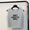 New Fashion crop top women letter printed funny summer tops sexy sleeveless tank t Shirt pink vest cropped top girl
