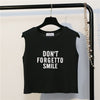 New Fashion crop top women letter printed funny summer tops sexy sleeveless tank t Shirt pink vest cropped top girl