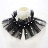Mesh decoration collar lace bow Decoration Beads accessories Nailed pearl bead trimmed navy embroidery detachable Wrap Cloak