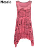 New Fashion Letter Newspaper Print Shirts Women Tee Tops 2022 Casual Summer Sleeveless Tank Top Floral Vest Long Tunics