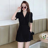 Midi Dresses for Chic and Elegant Ladies Hit Korean Style Loose Trend Women's Summer Two-piece Suit Dress 2023 Black