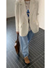 Milky White Suit Coat Women's Spring And Autumn 2022 High-level Design Sense Korean Casual Suit