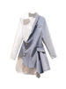 Mini Dress Women Denim Patchwork Lapel Chic Long Sleeve Vestidos Korean Asymmetric Button Up Shirt Dresses Femme Autumn
