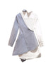 Mini Dress Women Denim Patchwork Lapel Chic Long Sleeve Vestidos Korean Asymmetric Button Up Shirt Dresses Femme Autumn