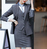 Mini Skirt Suits Women Double Breasted Plaid Blazer Jacket Vest Waistcoat 3 Piece Set Business Formal Work Office Ladies Wear