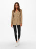 Minimalist Chic Camel Double Breasted Blazer Classic Neutral Gold Embossed Button Oversized Boyfriend Office Tailored Jacket