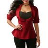 Women Blazers and Jackets Buttons One Piece High Low Design Half Sleeve Slim Suit Office Bandage Back Female S-Xl