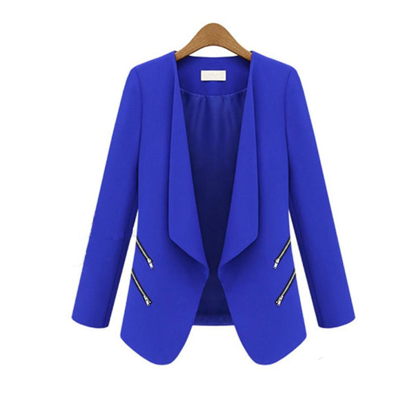 Women  Long Sleeve Slim Lapel Blazer Suits Jackets Casual Open Coats Blazers Outwear Terno 3 Colors