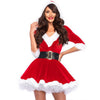 Miss Santa Claus Outfits Women Christmas Dresses Adult Costume Half Sleeve Modis Ladies Fancy Dress Xmas Winter Red Vestidos